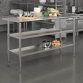 Flash Furniture 60 x 24 Stainless Steel Work Table-2 Undershelves NH-WT-GU-2460-GG